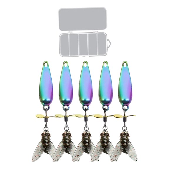 Spinner Fishing Lure with Auto Attractant Release Realistic Fly Pattern Hardware Saltwater Freshwater Use