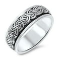 thumbnail image 1 of Spinner Men's Wedding Band Celtic Weave Braid Ring Sterling Silver 925 Jewelry Female Male Size 9, 1 of 4