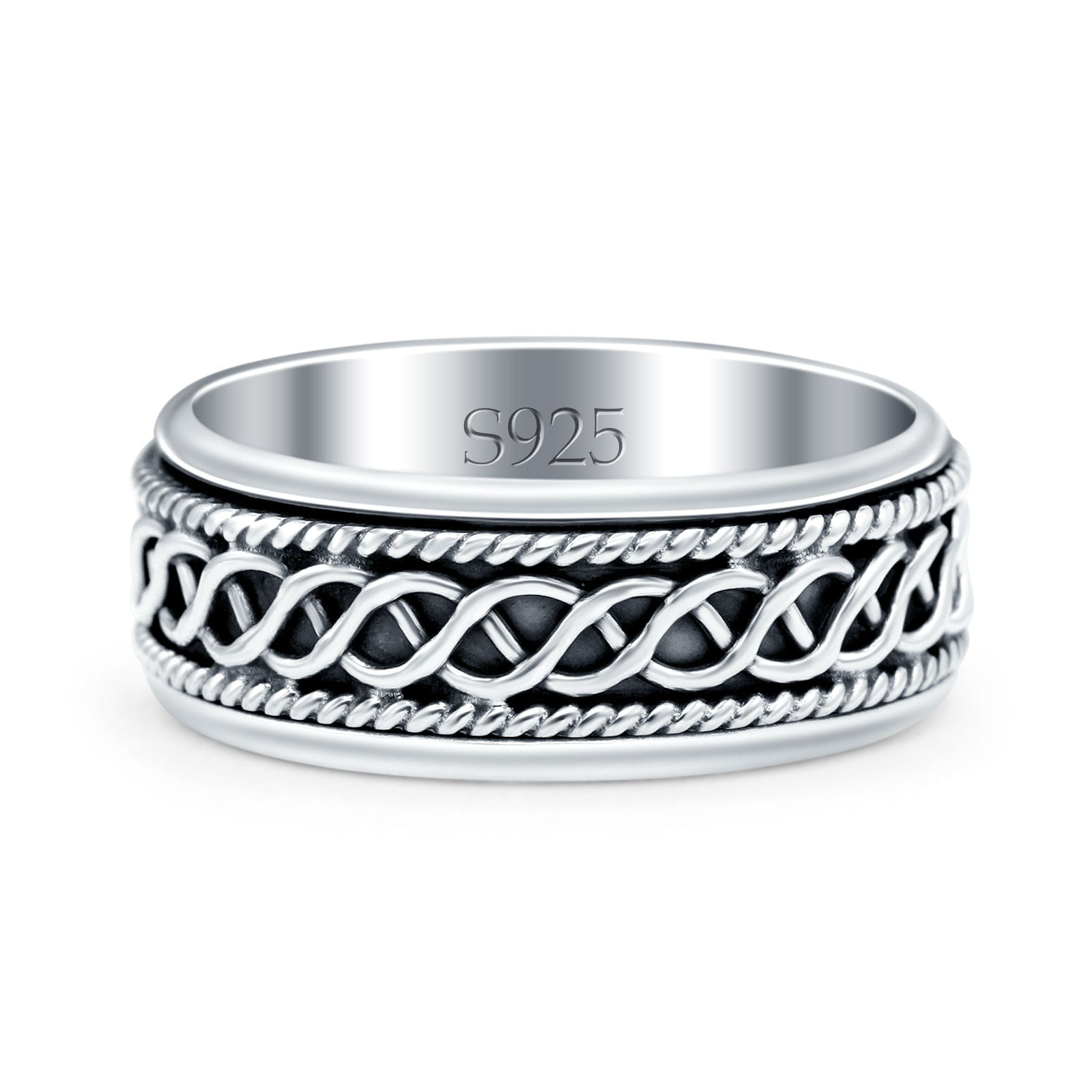 Spinner Oxidized Band Solid 925 Sterling Silver Thumb Ring size 5 Walmart
