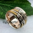 thumbnail image 1 of Spinner Ring, Solid 925 Silver Band, Spinner Band, Ring For Women, Handmade Ring, Tone Fidget Meditation Ring, Anxiety Ring, Gifts For Her, 1 of 10