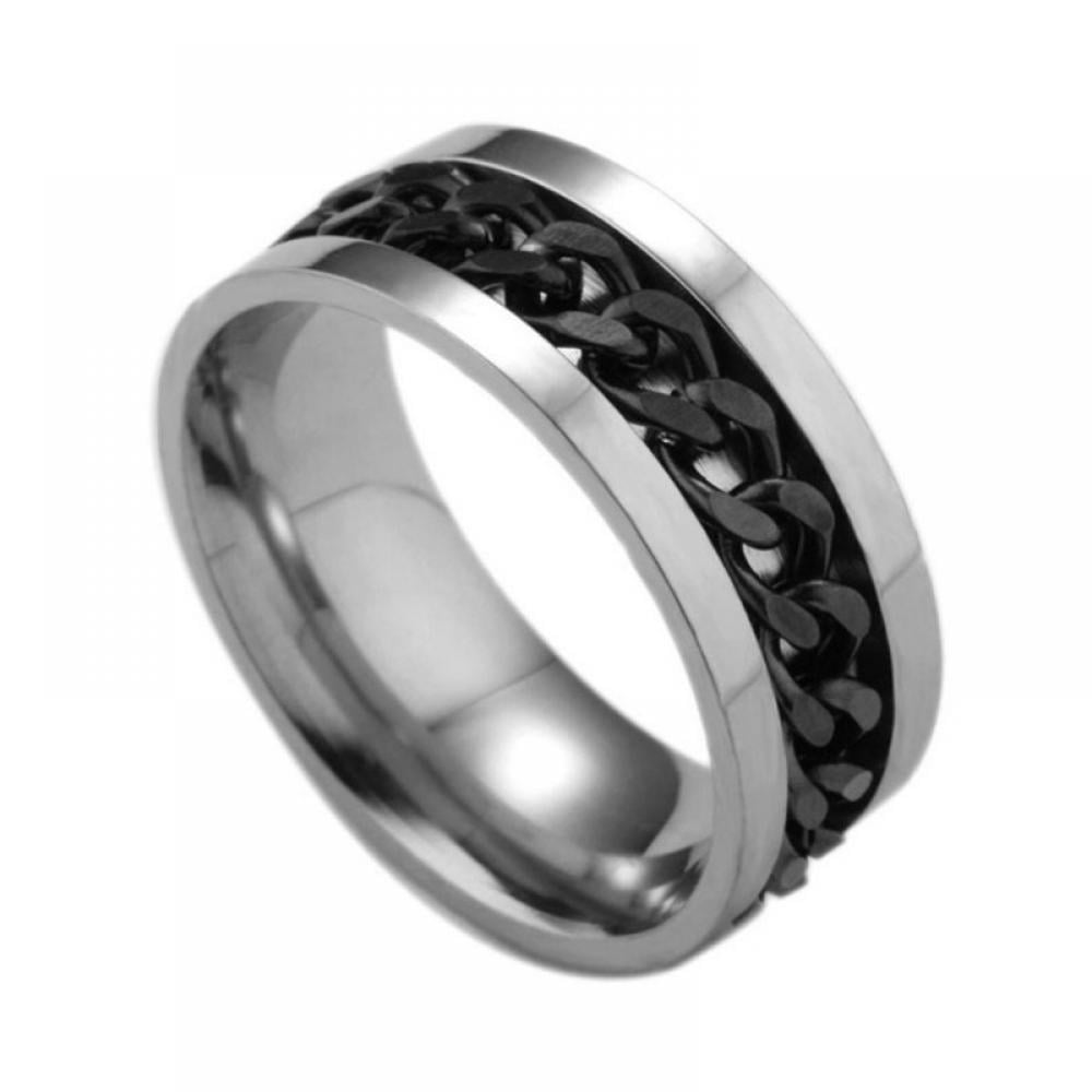 Spinner Ring Stainless Steel Fidget Ring Anxiety Ring for Men Turn