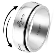Shop LC 925 Sterling Silver Cross Spinner Fidget Anxiety Ring Size - 6