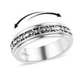 thumbnail image 1 of Spinner Ring for Women - Spinning  Anxiety Ring for Men - Wedding Band 925 Sterling Silver Platinum Plated Fleur De Lis Aesthetic Jewelry Stress Relief Women Size 10  Christmas Gifts, 1 of 10