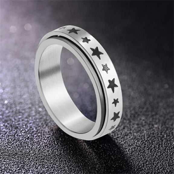 Spinner Rings Long Lasting Unisex Anti-rust Alloy Moon Star Fidget Ring Stress Relieving Anxiety Ring for Party