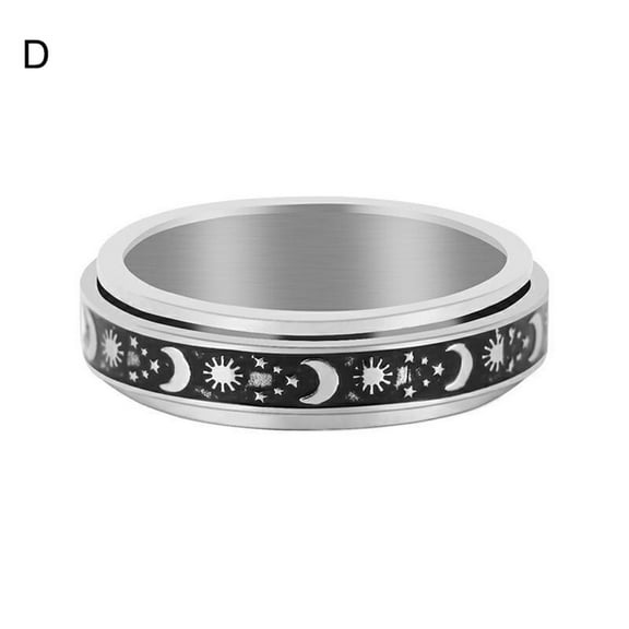 Spinner Rings Long Lasting Unisex Anti-rust Alloy Moon Star Fidget Ring Stress Relieving Anxiety Ring for Party