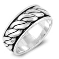 thumbnail image 1 of Spinner Rope Wide 10mm Knot Wedding Ring 925 Sterling Silver Band Jewelry Female Male Unisex Size 13, 1 of 4