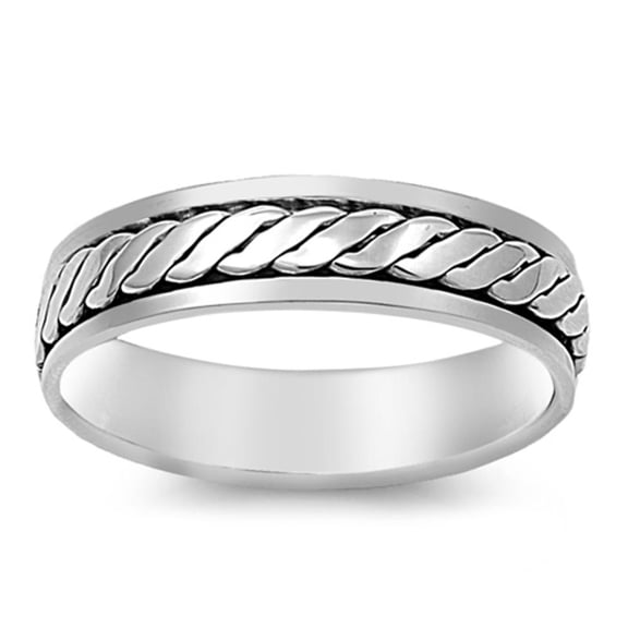 Spinner Weave Cool Wedding Ring .925 Sterling Silver Band Jewelry Female Male Unisex Size 13