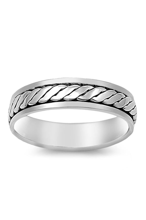Spinner Weave Cool Wedding Ring .925 Sterling Silver Band Jewelry Female Male Unisex Size 7
