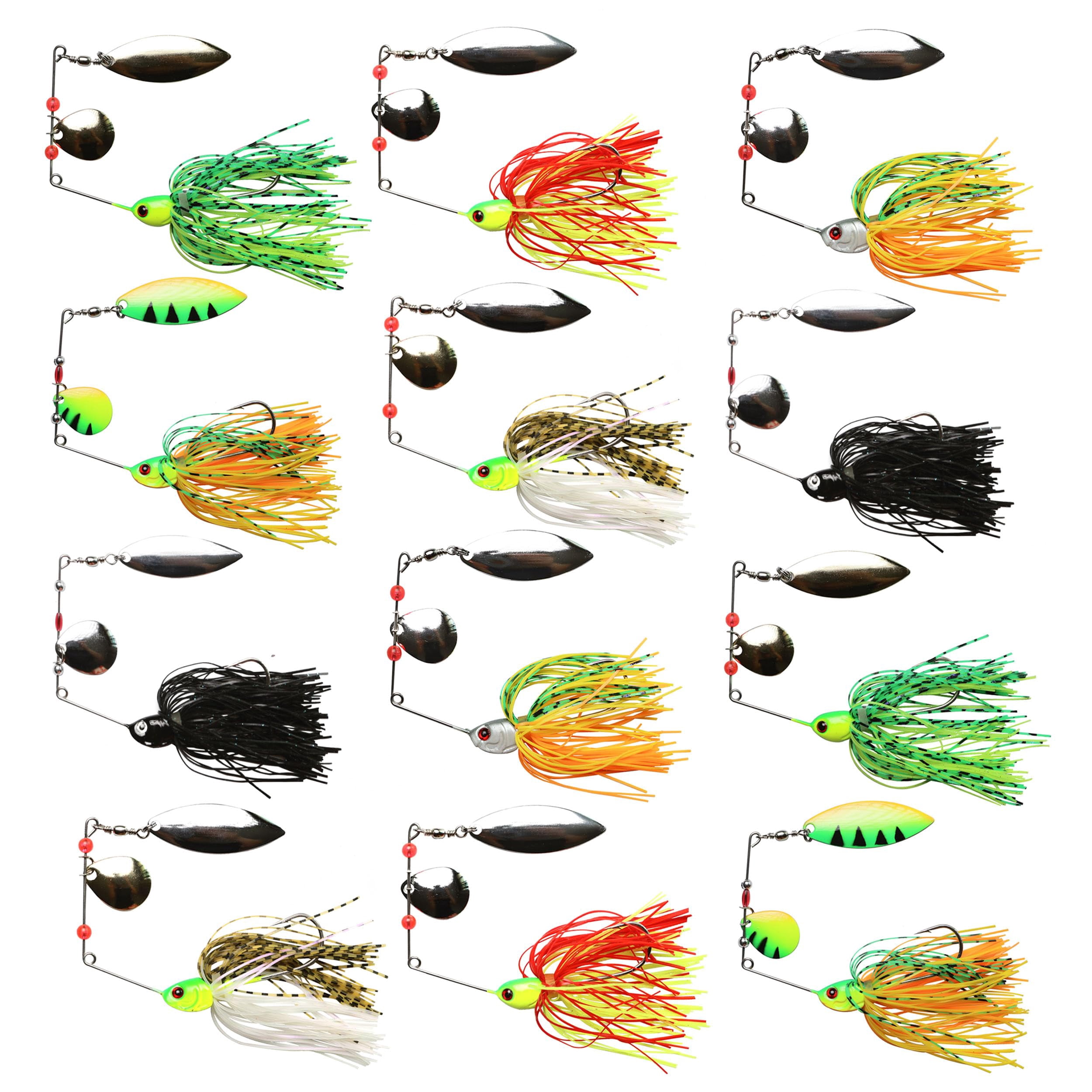 Spinnerbait Bass Fishing Lures Kit Spinner Baits Lure Hard Metal Topwater Buzzbait Swimbait For Pike Trout Salmon Freshwater Saltwater
