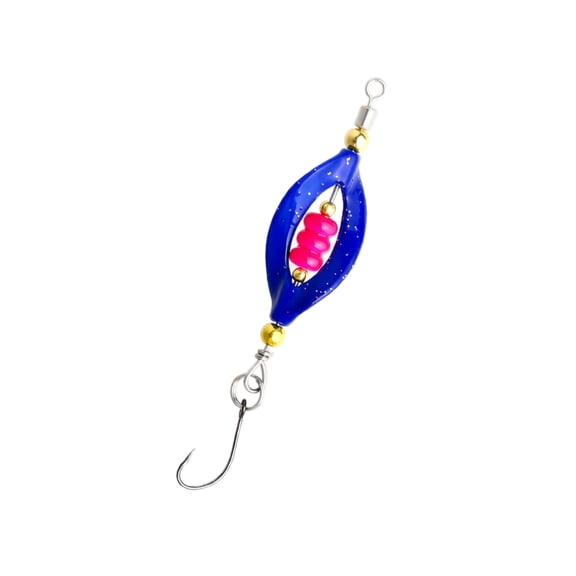 Spinnerbait Fishing Lure, Rotating High Speed Red Bead 360 Degree Vibration Metallic Blade Bionic Hard Bait Tackle of Bass Perch Panfish Stream Angling 2.83 in 3.5 g Blue