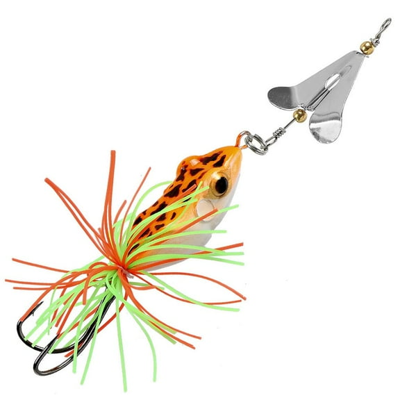 Spinnerbait Frog Lure for Targeting Black Bass - Long-Distance Casting and High Visibility