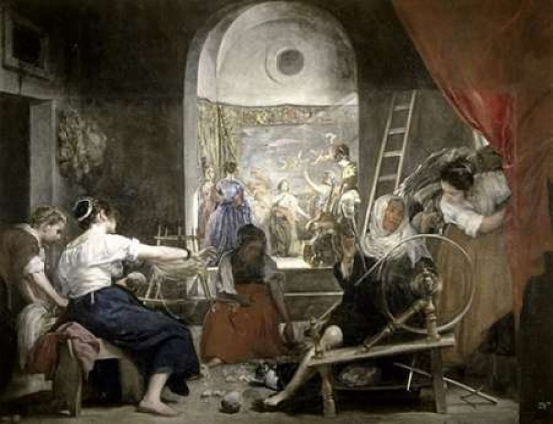 Spinners Las Hilanderas Canvas Art - Diego Velazquez (22 x 28)