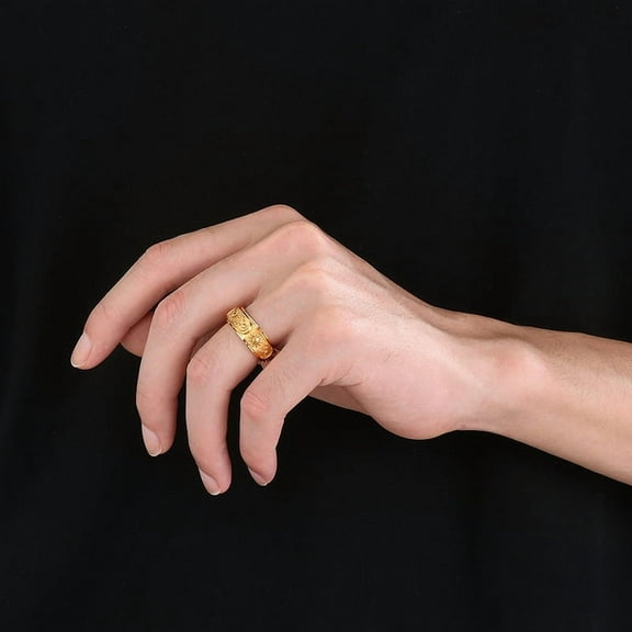 Spinning Anxiety Relaxing 14K Yellow Gold Ring With Star And Moon For Women Rotate Freely Fidget Spinner Rings Bohemia Jewelry