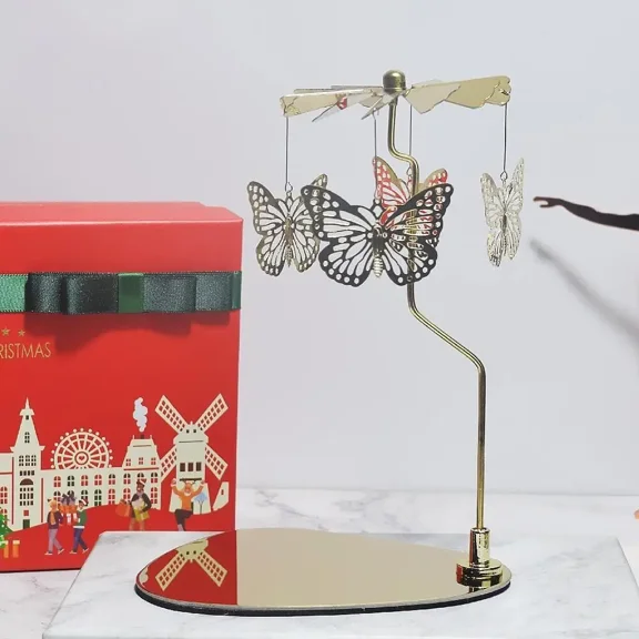 Spinning Candle Holder Carousel Candle Spinner Rotating Candle Holder Candle Stick Holder Tray Spinning Candle Rotary Holder