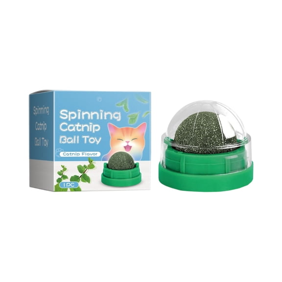 Spinning Catnip Ball Cat toy, Chew-Resistant Rotating interactive Plaything, with Enticing Mint Flavor, for Kittens & Adult Cats to Boost Playfulness, Relieve Boredom and Support