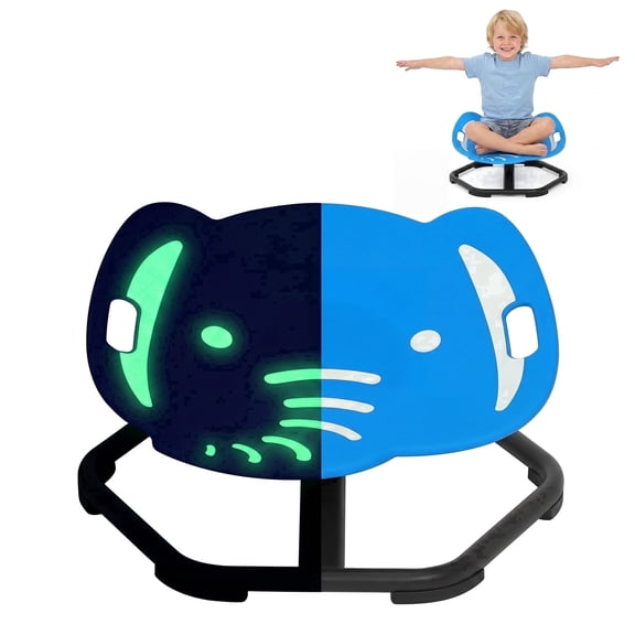 Spinning Chair for Kids,Glow-in-the-Dark Elephant Sensory Swivel Chair with Handle Design,Autism & ADHD Sensory Toy for Training Body Coordination,3+ Years,220LBS Weight Capacity