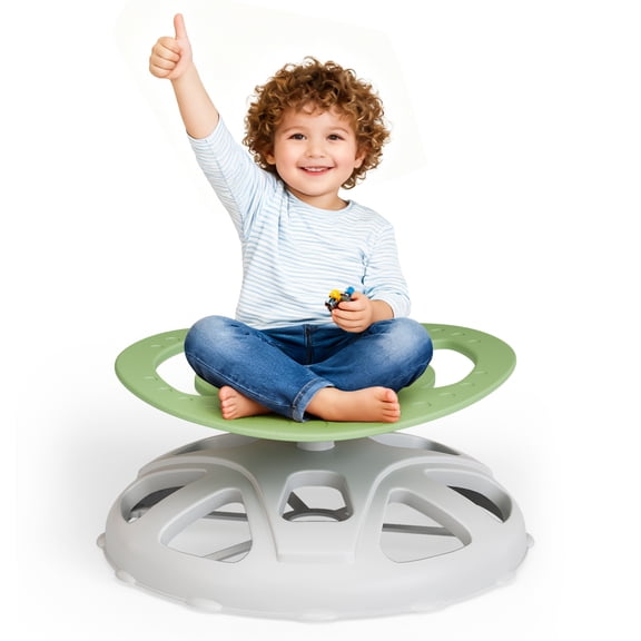 Spinning Chair for Autistic Kids, Sensory Spinning Chair for Autistic Children with Handles, Sensory Toy Spin Seat for Autism & ADHD Children 3+ Training Body Coordination, Green