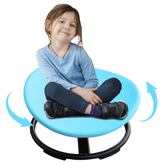 Spinning Chair for Autistic Kids, Sensory Swivel Chair with Ball Bearings and Non-Slip Feet Pad, Sensory Toy for Children with ADHD, Training Body Coordination, Blue