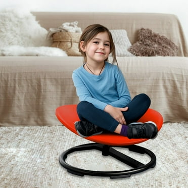 Spinning Chair, Kids Swivel Chair, Autistic Kids Sensory Swivel Chair, Carousel Spin Sensory Chair, Egg Shape Sensory Toy Chair Improving Kids Body Coordination-Red