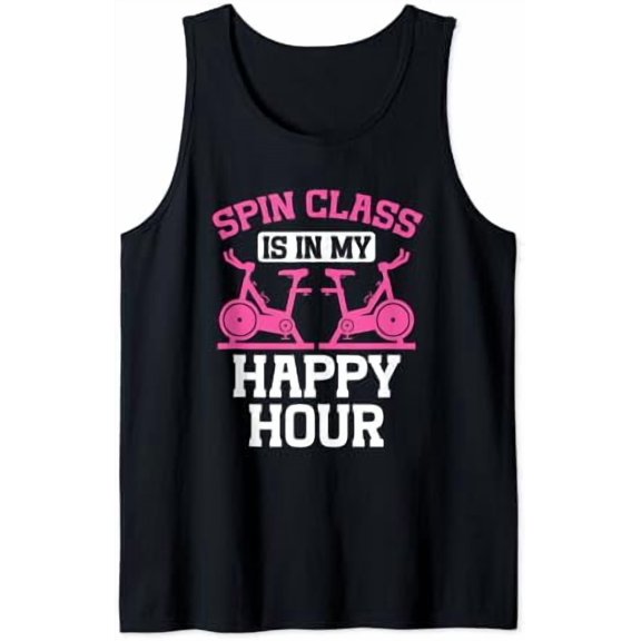 Spinning Class Spin Class Is My Happy Hour Spin Class Gym Tank Top Size S-3XL