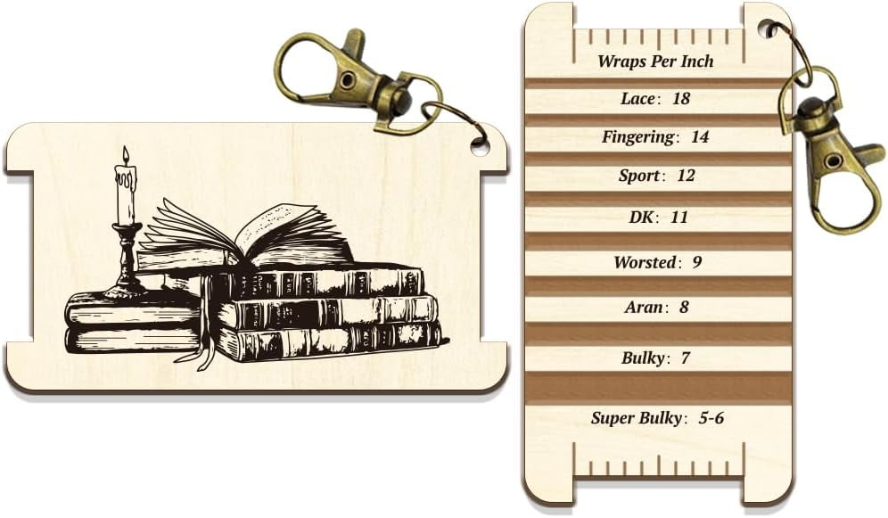Spinning Control Card Book Patterns Multifunctional Wooden WPI Ruler ...