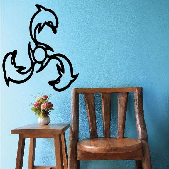 Spinning Design Dolphin Decal - 36 Inches