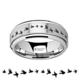 thumbnail image 1 of Spinning Engraved Flying Birds Tungsten Carbide Spinner Wedding Band - 8mm, 1 of 1