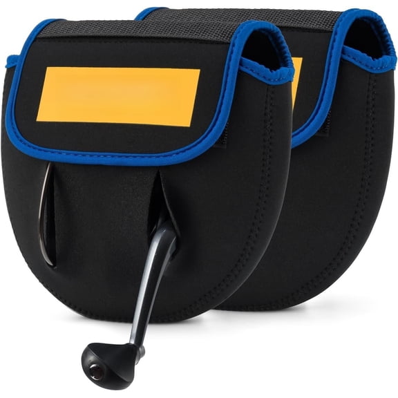 Spinning Fishing Reel Cover, Fits 1000-6000+, Neoprene Protective Bag with Handle Slot, Spinning Reel Storage Case Pouch Accessories 4000-6000 2 Pack