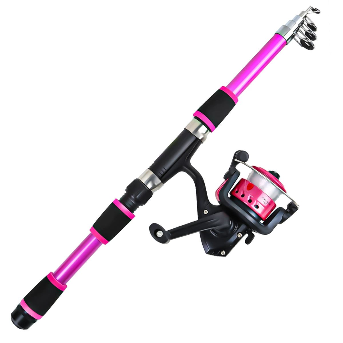 Spinning Fishing Rod and Reel Combo，1.8M Telescopic Rod with 5.2:1 3BB Fishing Reel Max Drag 5kg Full Fishing Kit