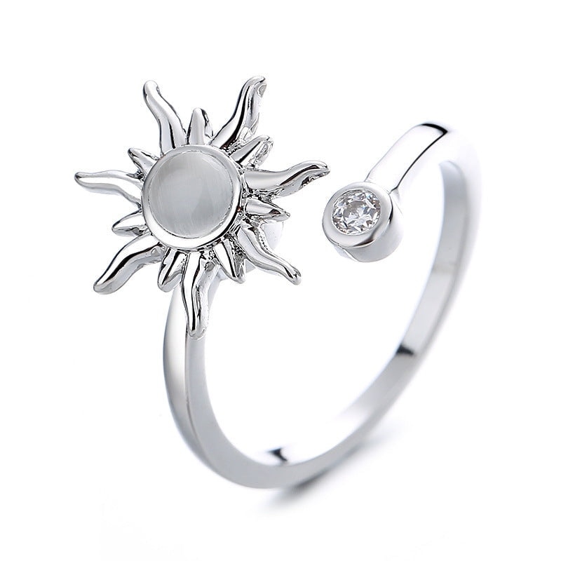 Spinning Flower Ring Copper Adjustable Fidget Relief