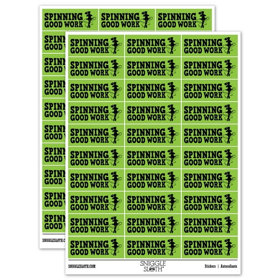 Spinning Good Work Ice Skating Teacher Student School Sticker Set - Light Green - Gloss Finish - 1.75" Medium
