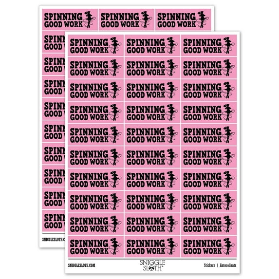 Spinning Good Work Ice Skating Teacher Student School Sticker Set - Light Pink - Matte Finish - 1.75" Medium
