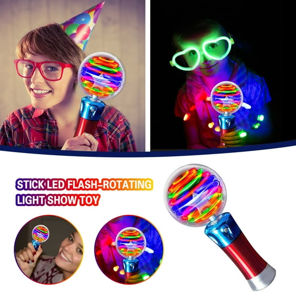 Spinning Light Up Toy Wand,Magic Ball with Led Lights,Sensory Spinner for Party Favors & Classroom Prizes,Light-Up Orbiter Led Spinning Wand Gift Idea for Birthday Party Favor,Events,and Gatherings