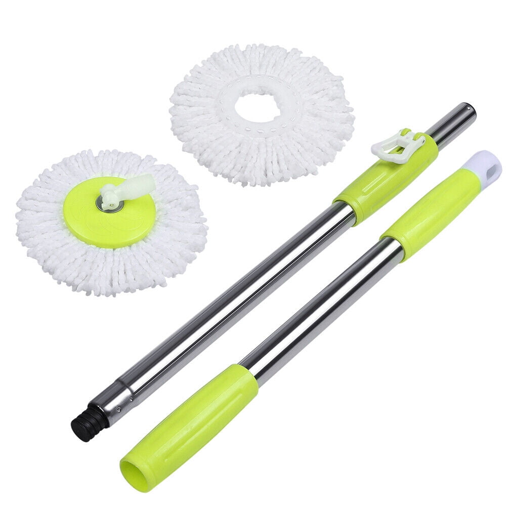 Spinning Mop Pole Handle Replacement 360° Rotating with 2x Microfiber