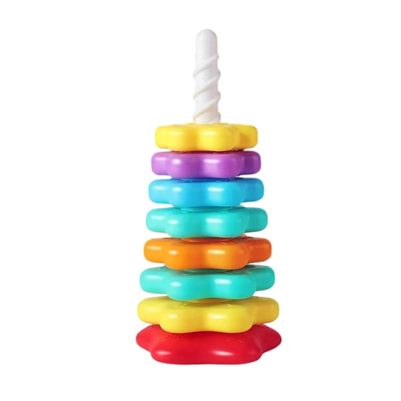 Spinning Rainbow Stacking Toy, Rotating Rings for 1-3 Year Olds, Fine Motor & Sensory Play, Baby Gift