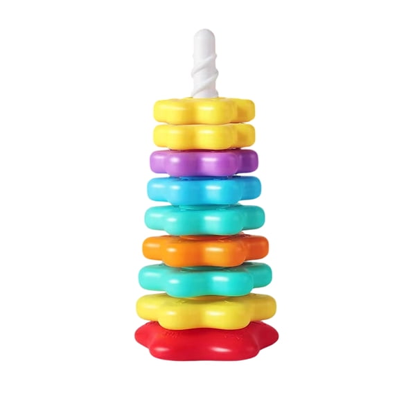 Spinning Rainbow Stacking Toy, Rotating Rings for 1-3 Year Olds, Fine Motor & Sensory Play, Baby Gift