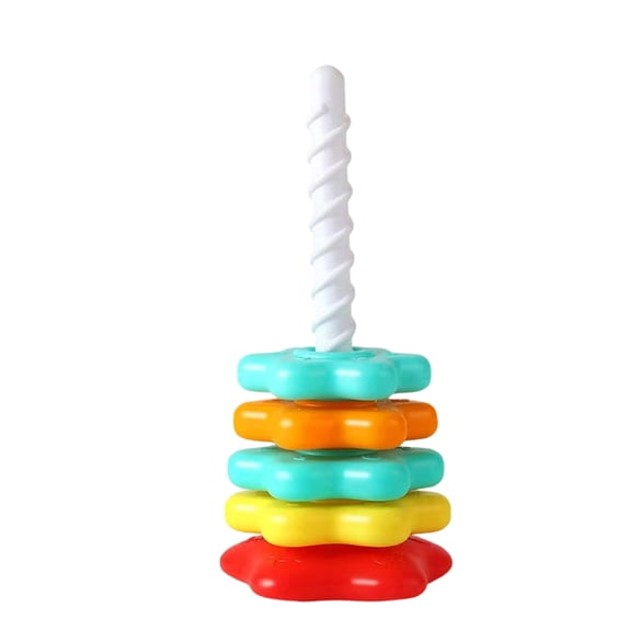 Spinning Rainbow Stacking Toy, Rotating Rings for 1-3 Year Olds, Fine Motor & Sensory Play, Baby Gift