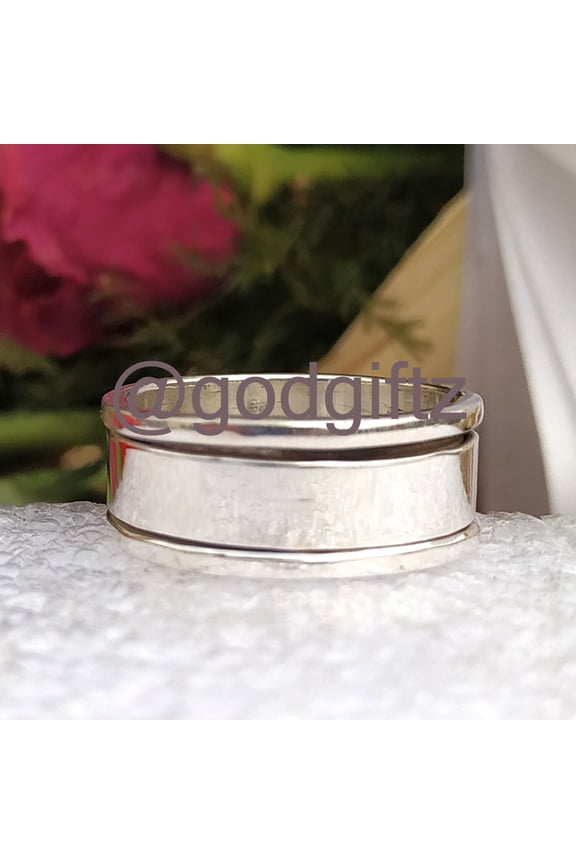 Spinning Ring - customised Ring - Worry Ring - Plain Silver Ring - Gift Name Ring - Spinner Band Ring - Anxiety Ring - Meditation Ring -Gift
