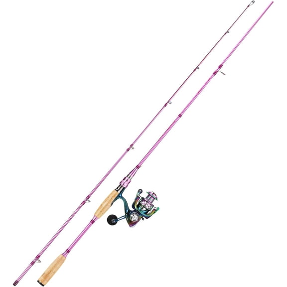 Spinning Rod Reel Combos, Colorful Two Pieces Spinning Pole with Smooth Strong Reel Available for Freshwater Saltwater