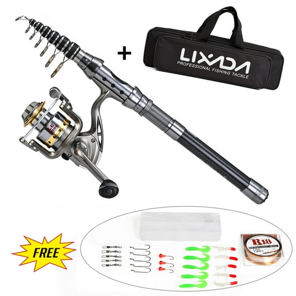 Spinning Rod kit,Rod And Reel Kit Reel Pole Reel Pole Set 100m Line Lures Pole Set With And Reel Combo Carrier Combo Kit Reel Line Lures Head With 100m Line Lures Head And Set With 100m 2.