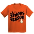 thumbnail image 1 of Spooky Season Halloween Shirt Cute Ghost Costume Youth T-shirt, L, Orange, 1 of 6