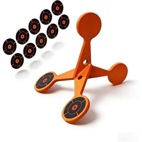 Spinning Shooting Target Thickened Flip Roller, 10 Sheets of Splash Target Paper, Metal Reactive Flip Reset Targets, Automatically Flips, High Caliber for Outdoor and Backyard(Q)