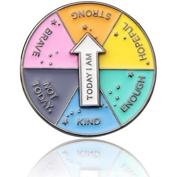 Spinning 'Today I Am' Enamel Pin Badge,Creative Mood Badge Brooch,Positive Message Interactive Spinner Pin,Cute Color Wheel Enamel Pin,Funny Lapel Pins Cool Pins for Christmas Gifts pin pin