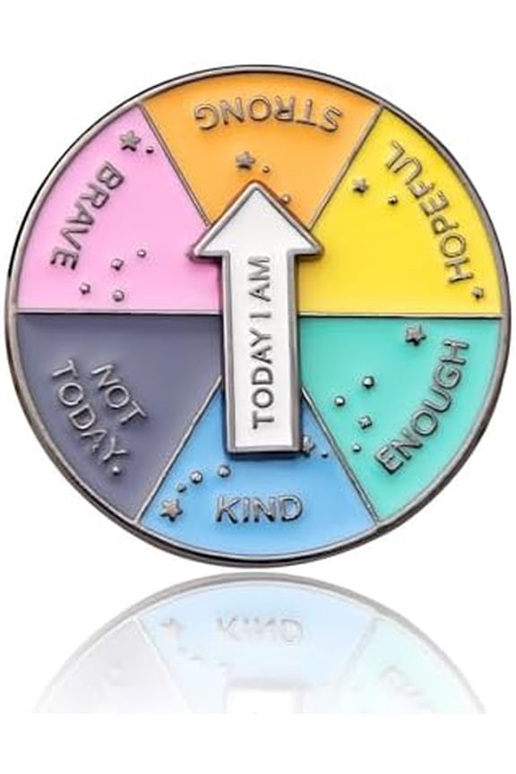 Spinning 'Today I Am' Enamel Pin Badge,Creative Mood Badge Brooch,Positive Message Interactive Spinner Pin,Cute Color Wheel Enamel Pin,Funny Lapel Pins Cool Pins for Christmas Gifts pin pin