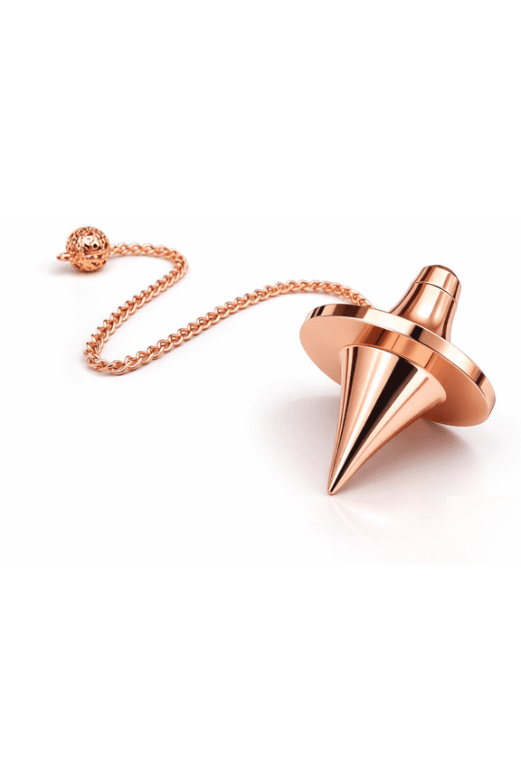 Spinning Top Design Openable Cone Point Copper Metal Pendulum. Healing Dowsing Reiki Pendulum for Divination, Chakra Testing & Spiritual Energy