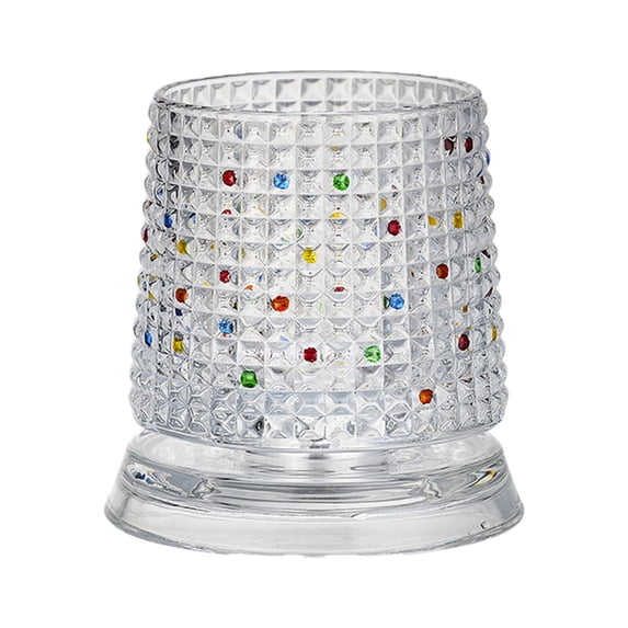 Spinning Glasses, Hand-Painted Embossed Rotating Glass â Minimal Tumbler with Smooth Spin Design, Rotating Glasses with Unique Embossed Bases Enhance