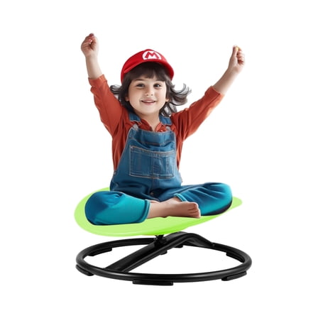 Spinnings Chair for Autistic Kids (3-16 Years), Sensory Swivel Chair for Teens with Autism - 22×22 Inch 220LBS Weight Capacity Seat - Sit and Spin Calming Toy for Body Balance (Light Green)