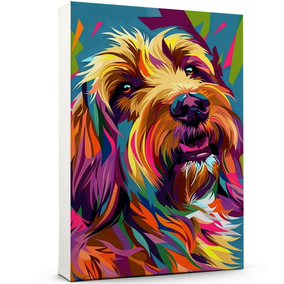 Spinone Italiano Dog Canvas Wall Art Poster Prints Colorful Pop Animal Art Wall Decor Dog Picture Artwork Pet Dog Painting Poster for Home Bedroom Living Room Decoration Framed