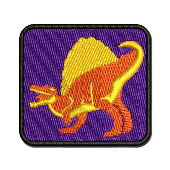 Spinosaurus Dinosaur Applique Multi-Color Embroidered Hook & Loop Patch - 3 Inch Medium