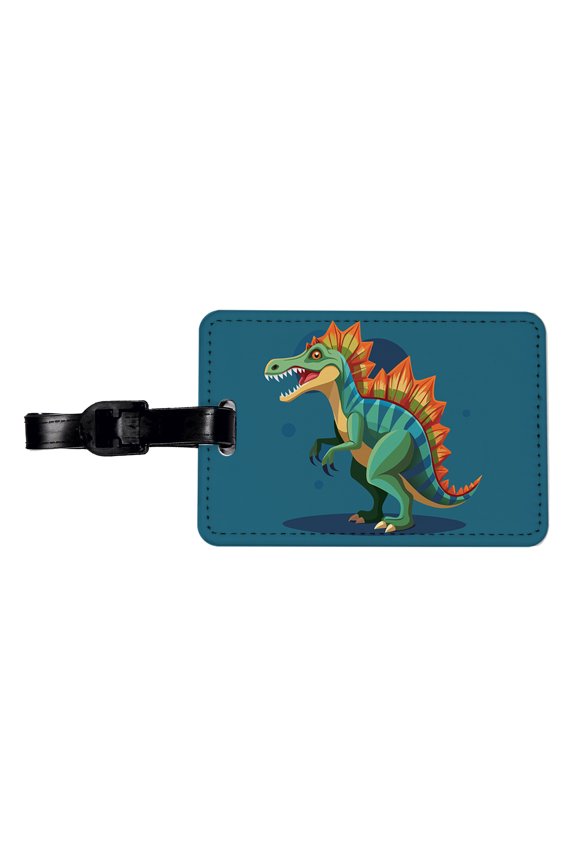 Spinosaurus Dinosaur Faux Leather Travel Luggage Tag